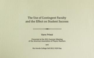 The Use of Contingent Faculty and the Effect on Student Success