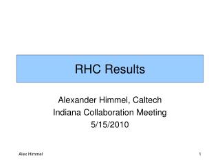 RHC Results