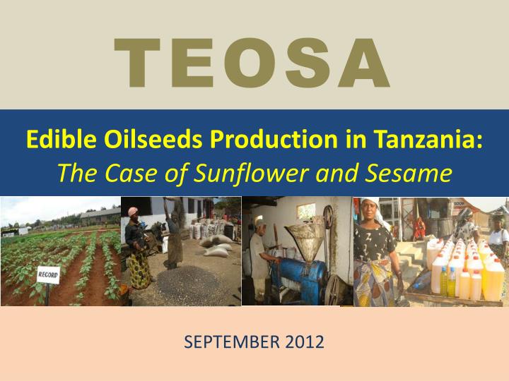 edible oilseeds production in tanzania the case of sunflower and sesame