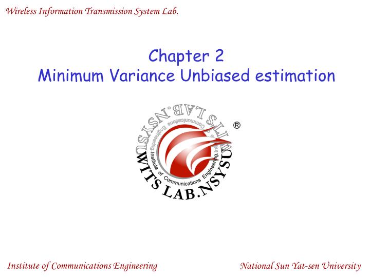 chapter 2 minimum variance unbiased estimation