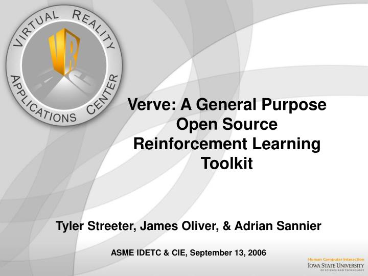 verve a general purpose open source reinforcement learning toolkit