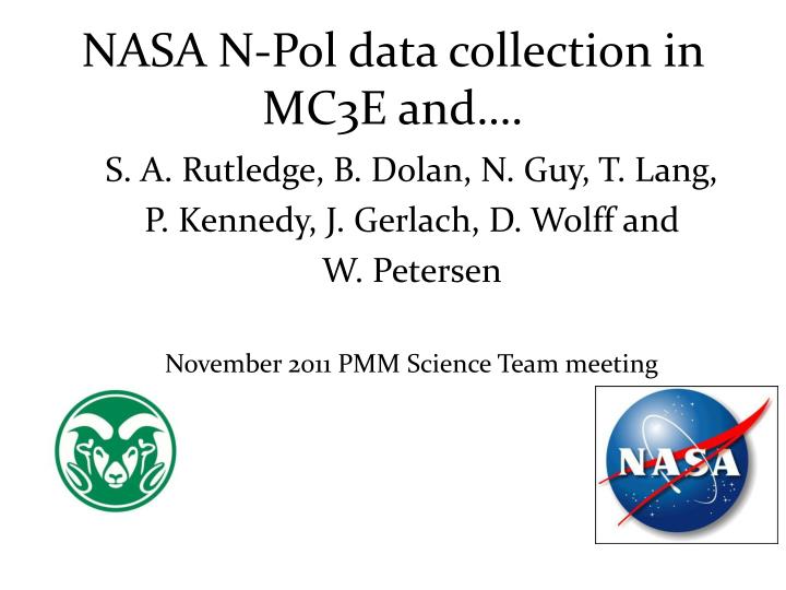 nasa n pol data collection in mc3e and