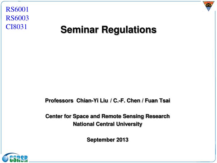 seminar regulations