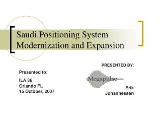 Saudi Positioning System Modernization and Expansion