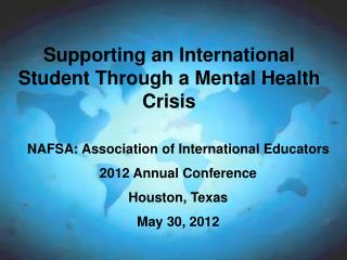 Supporting an International Student Through a Mental Health Crisis