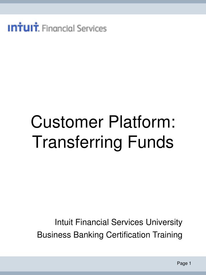 customer platform transferring funds