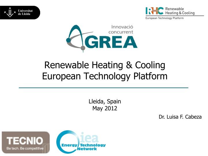 renewable heating cooling european technology platform