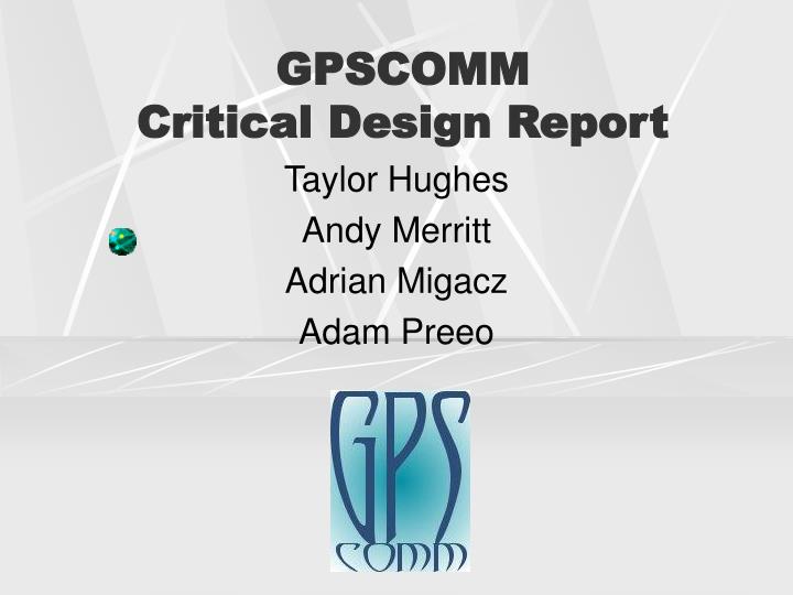 gpscomm critical design report