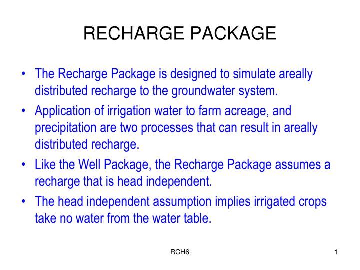 recharge package