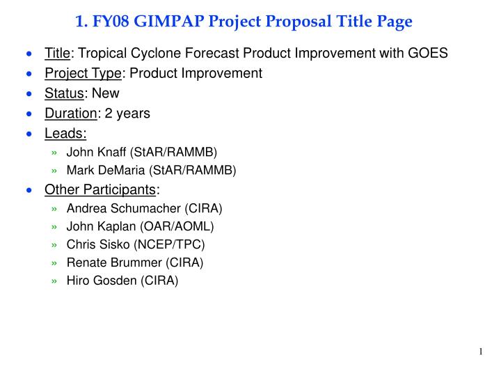 1 fy08 gimpap project proposal title page