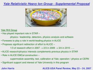 Yale Relativistic Heavy Ion Group - Supplemental Proposal
