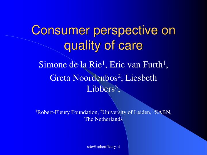 consumer perspective on quality of care