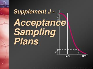 Supplement J - Acceptance Sampling Plans