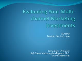 Evaluating Your Multi-channel Marketing Investments
