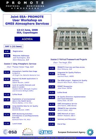 Joint EEA- PROMOTE User Workshop on GMES Atmosphere Services