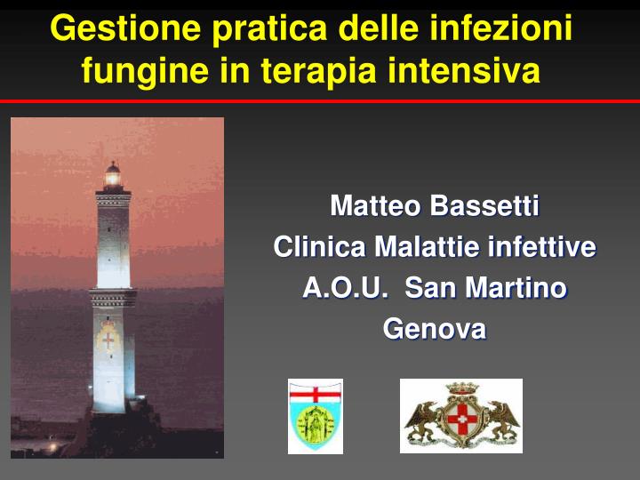 gestione pratica delle infezioni fungine in terapia intensiva