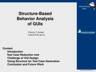 Structure-Based Behavior Analysis of GUIs