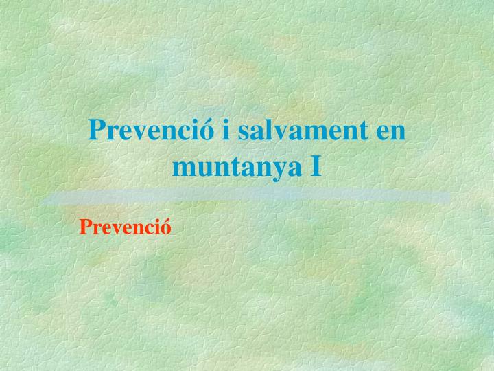 prevenci i salvament en muntanya i