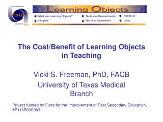The Cost/Benefit of Learning Objects in Teaching
