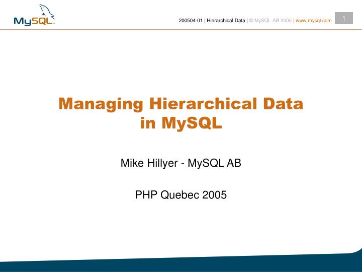 managing hierarchical data in mysql