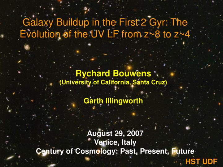 galaxy buildup in the first 2 gyr the evolution of the uv lf from z 8 to z 4