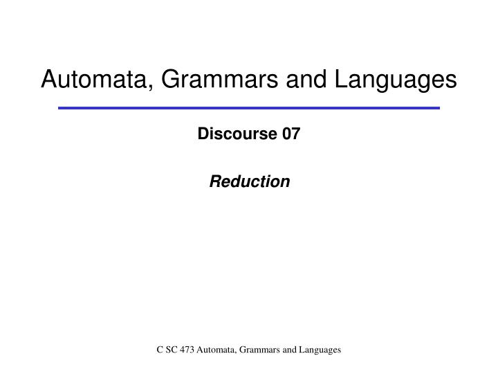 automata grammars and languages