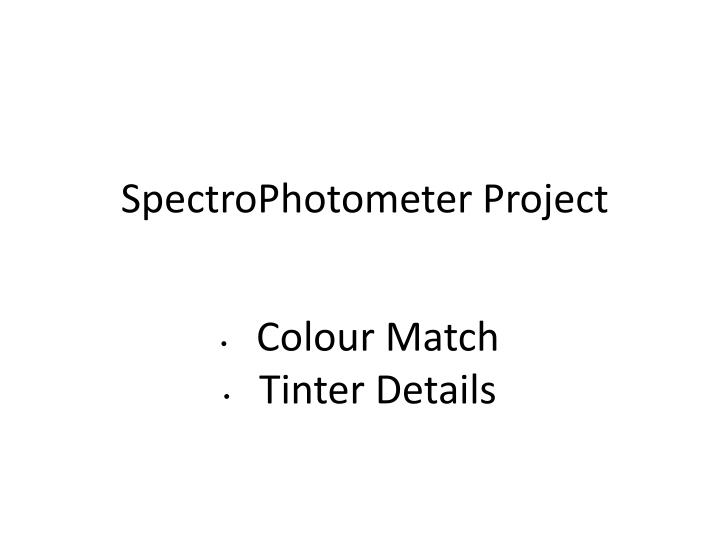 spectrophotometer project