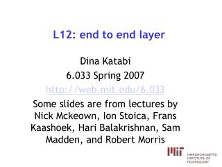 L12: end to end layer
