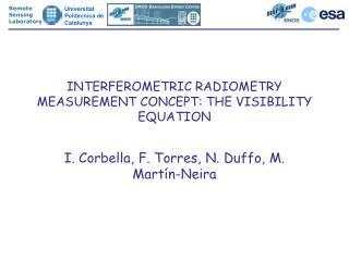 INTERFEROMETRIC RADIOMETRY MEASUREMENT CONCEPT: THE VISIBILITY EQUATION