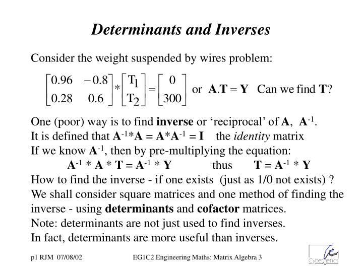 determinants and inverses