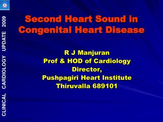 Second Heart Sound in Congenital Heart Disease