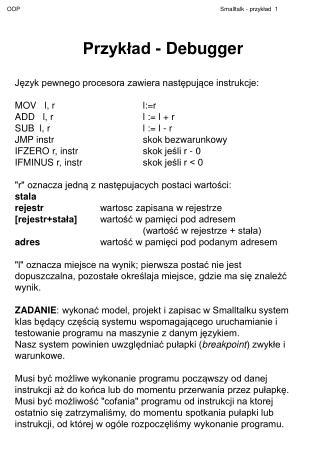 przyk ad debugger