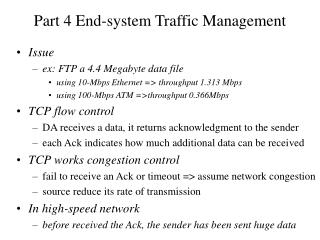 Part 4 End-system Traffic Management