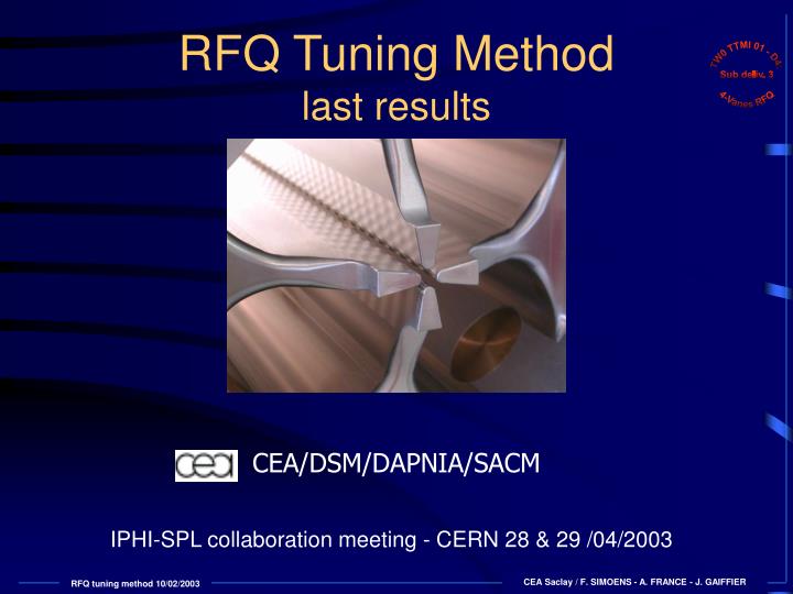 rfq tuning method last results