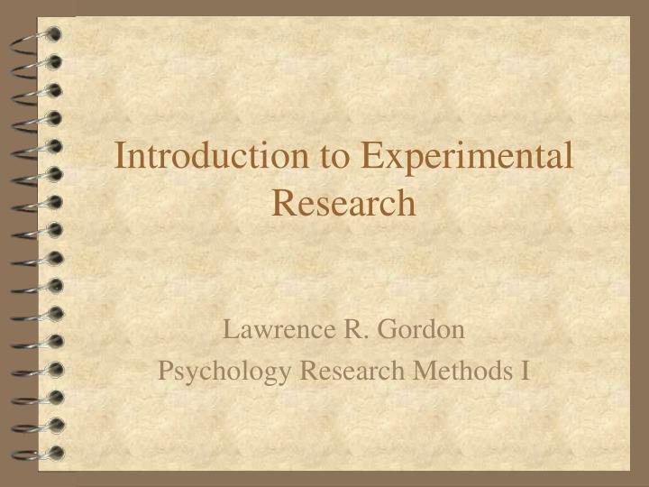 introduction to experimental research