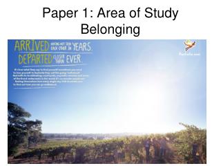 Paper 1: Area of Study Belonging
