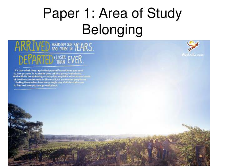 paper 1 area of study belonging