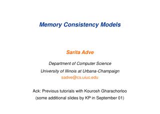 Memory Consistency Models