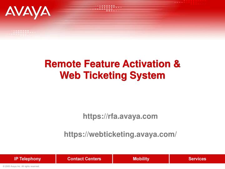 remote feature activation web ticketing system