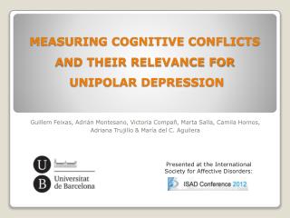 MEASURING COGNITIVE CONFLICTS AND THEIR RELEVANCE FOR UNIPOLAR DEPRESSION