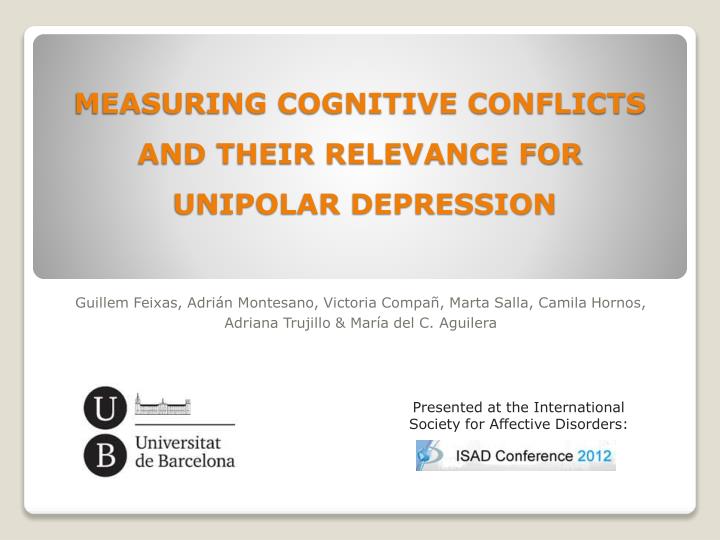 measuring cognitive conflicts and their relevance for unipolar depression