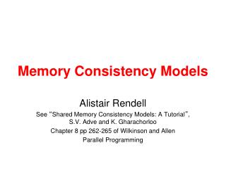 Memory Consistency Models