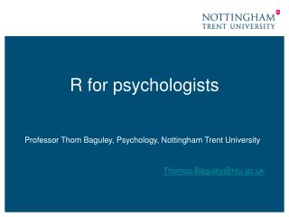 R for psychologists