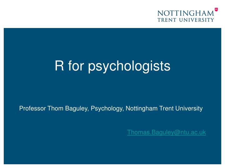 r for psychologists
