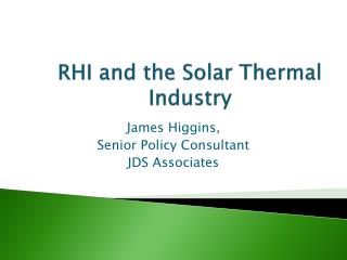 RHI and the Solar Thermal Industry