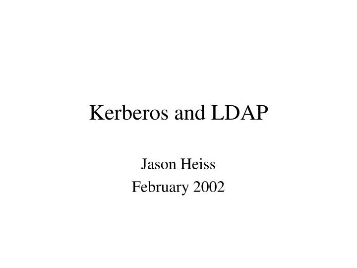 kerberos and ldap