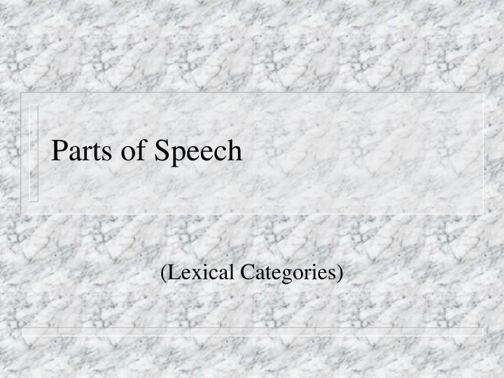 parts of speech