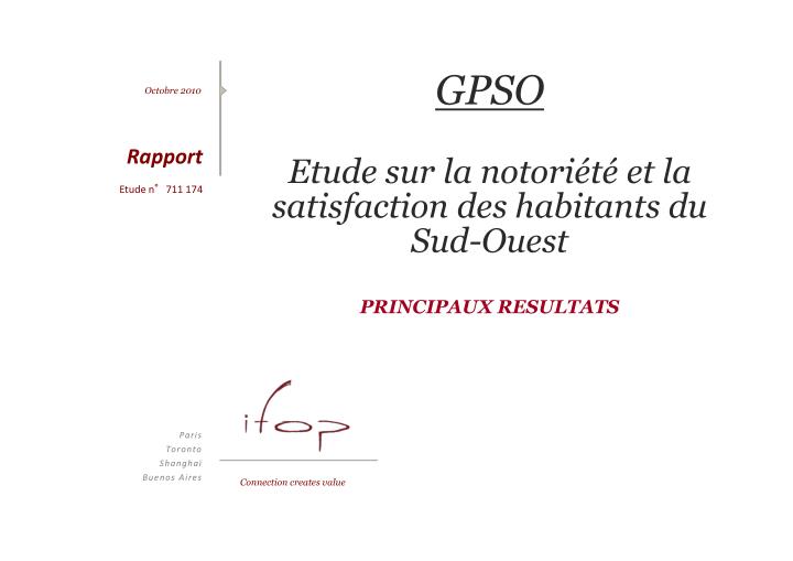 gpso etude sur la notori t et la satisfaction des habitants du sud ouest principaux resultats