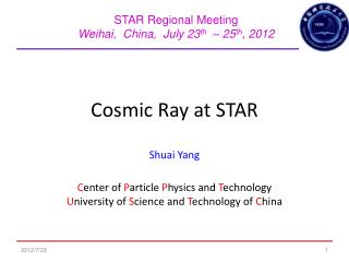 Cosmic Ray at STAR