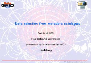 Data selection from metadata catalogues